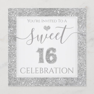 Imitat-Glitzer-Geburtstags-Party des Bonbon-16 Einladung