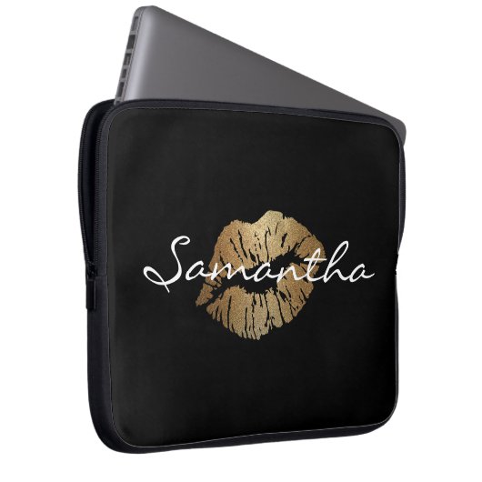 Imitat-Glitzer-Goldkuß Laptopschutzhülle (Vorne Rechts)