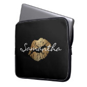 Imitat-Glitzer-Goldkuß Laptopschutzhülle (Vorderseite Links)