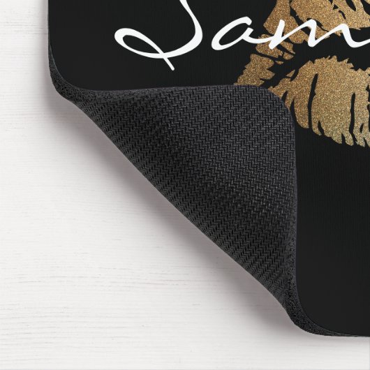 Imitat-Glitzer-Goldkuß Mousepad (Ecke)