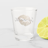 Imitat-Glitzer-Goldkuß Schnapsglas (Rückseite)