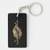 Imitat-Glitzer-Goldküsse Schlüsselanhänger (Rückseite)