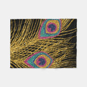 Imitat-Glitzer-Goldpfau-Federn Fleecedecke (Vorderseite (Horizontal))