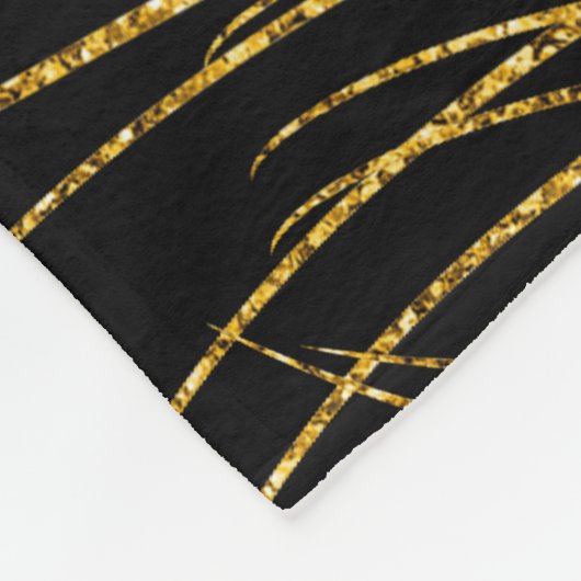 Imitat-Glitzer-Goldpfau-Federn Fleecedecke (Ecke)