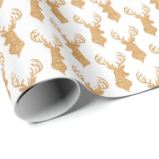 Imitat-Glitzer-große Hirsch-Geweihe Geschenkpapier (Rolleneckpunkt)