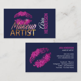 Imitat-Glitzer-Lippen und Bling Make-upkünstler Visitenkarte
