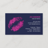 Imitat-Glitzer-Lippen und Bling Make-upkünstler Visitenkarte (Rückseite)