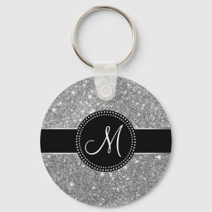 Imitat-Glitzer-Monogramm Schlüsselanhänger