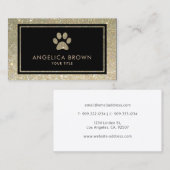 Imitat Glitzer Paw Print Business Card Visitenkarte (Vorne/Hinten)
