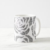 Imitat-Glitzer-silbernes Grau-Rosen-weißer Kaffeetasse (VorderseiteRechts)