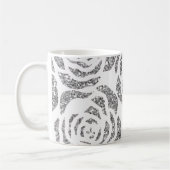 Imitat-Glitzer-silbernes Grau-Rosen-weißer Kaffeetasse (Links)