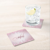 Imitat Glitzer Tropfen Rose Rechteckiger Pappuntersetzer (Vor Ort)