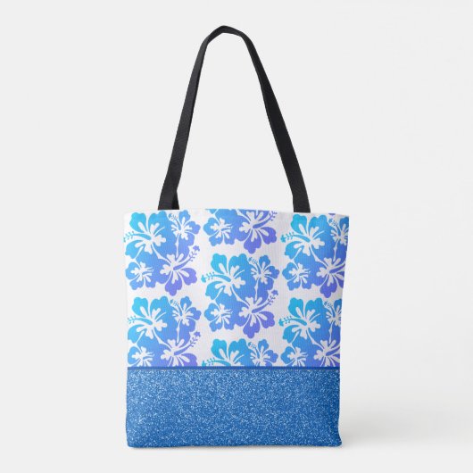Imitat-Glitzer u. tropische Blumen-Taschen-Tasche Tasche (Rückseite)