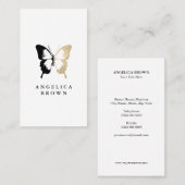 Imitat Glitzer und Schwarzer Schmetterling Visitenkarte (Vorne/Hinten)