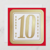 IMITAT-GOLD 10-Jahr-Angestelltservice-Preis Dankeskarte (Vorne/Hinten)