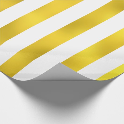 Imitat Gold Bronze Weiße vertikale Streifen Streif Geschenkpapier (Ecke)