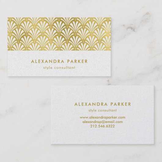 Imitat-Gold des moderne Kunst-Deko-Muster-| auf Visitenkarte (Vorne/Hinten)