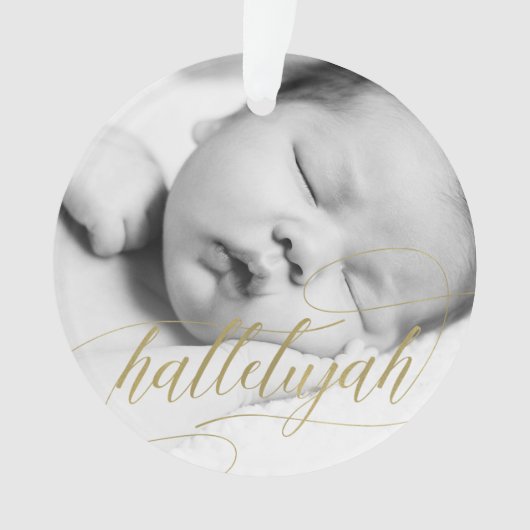 Imitat-Gold des Weihnachtshalleluja-| mit Foto Ornament (Vorderseite)