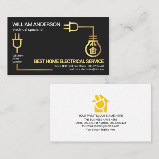 Imitat Gold Electrical Circuit Wire Electrical Visitenkarte (Vorne/Hinten)