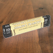 Imitat Gold Meilenstein Jahr Schreibtisch Namensplakette (Seite)