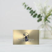 Imitat Gold Metalloberflächen - Logo für die Pfleg Visitenkarte (Stehend Vorderseite)