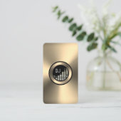 Imitat Gold Metallplatte Spieler Visitenkarte (Stehend Vorderseite)