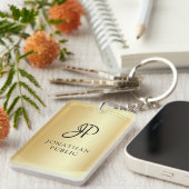 Imitat Gold Template Monogramm Hinzufügen Ihres Na Schlüsselanhänger (Vorderseite rechts)