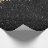 Imitat-Gold u. schwarze Starry NachtBrushstrokes Geschenkpapier (Ecke)