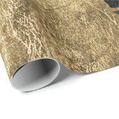 Imitat-Gold u. schwarze Starry NachtBrushstrokes Geschenkpapier (Rolleneckpunkt)