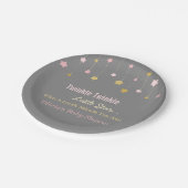 Imitat-Gold und rosa Twinkle wenig Pappteller (Schrägansicht)