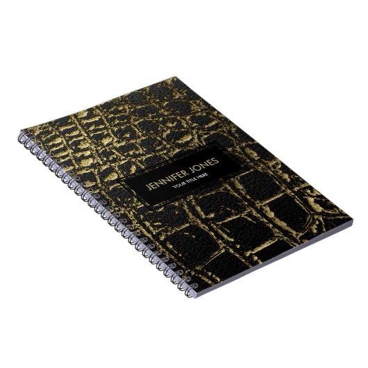 Imitat-Gold und schwarze Krokodil-/Snake-Haut Notizblock (Rechte Seite)