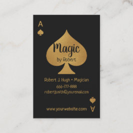 Imitat-Gold und schwarzer Spaten-As-Poker-Magier Visitenkarte