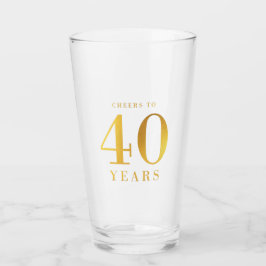 Imitat-Goldbeifall zu 40 Jahren Geburtstags- Glas