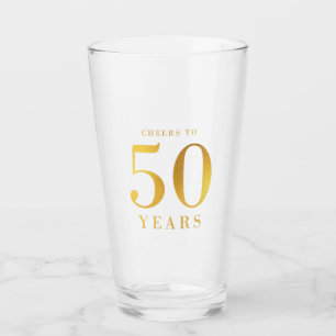Imitat-Goldbeifall zu 50 Jahren Geburtstags- Glas