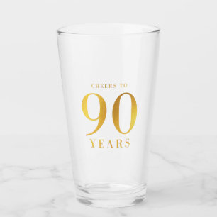 Imitat-Goldbeifall zu 90 Jahren Geburtstags- Glas