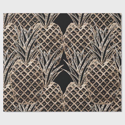 Imitat-Goldblatt-Ananas-Collage Geschenkpapier (Flach)