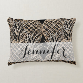 Imitat-Goldblatt-Ananas-Collagen-Monogramm Dekokissen