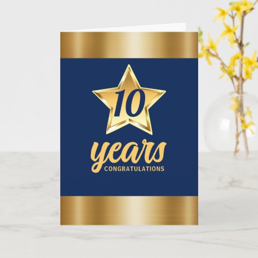 Imitat goldener Stern universeller Mitarbeiterjubi Karte (Gelbe Blume)