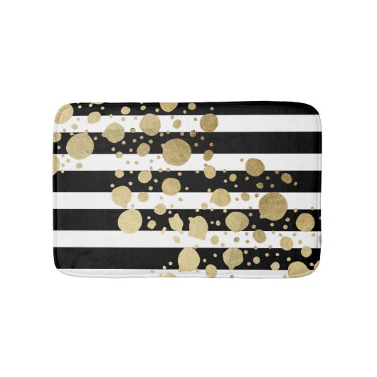 Imitat-Goldfarben-Spritzer auf den schwarzen u. Badematte (Vorderseite)