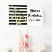 Imitat-Goldfarben-Spritzer auf den schwarzen u. Banner (Insitu)