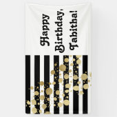 Imitat-Goldfarben-Spritzer auf den schwarzen u. Banner (Vertikal)