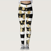 Imitat-Goldfarben-Spritzer auf den schwarzen u. Leggings (Vorderseite)