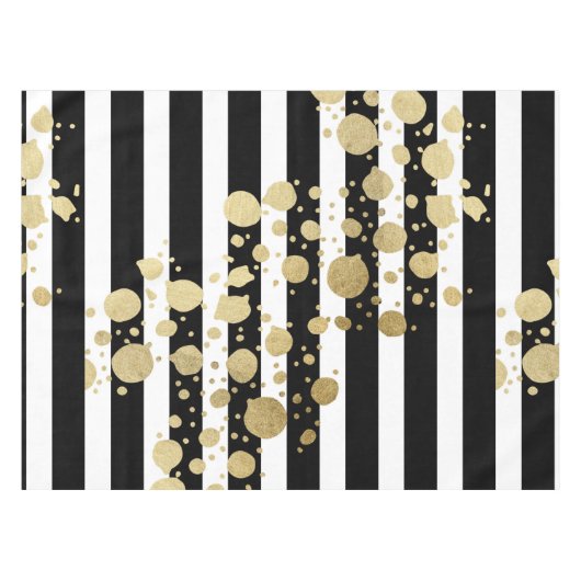 Imitat-Goldfarben-Spritzer auf den schwarzen u. Tischdecke (Vorderseite (Horizontal))