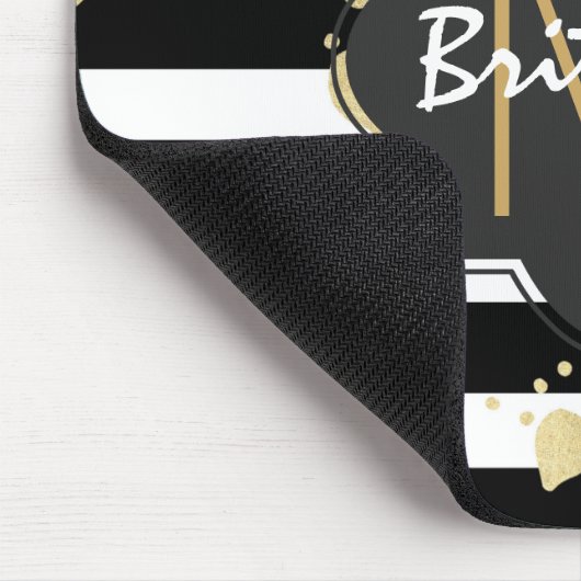 Imitat-Goldfarben-Spritzer auf schwarzem u. weißem Mousepad (Ecke)