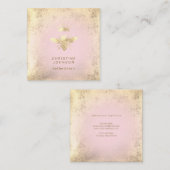 IMITAT Goldfolie-Königin auf Rosa Quadratische Visitenkarte (Vorne/Hinten)