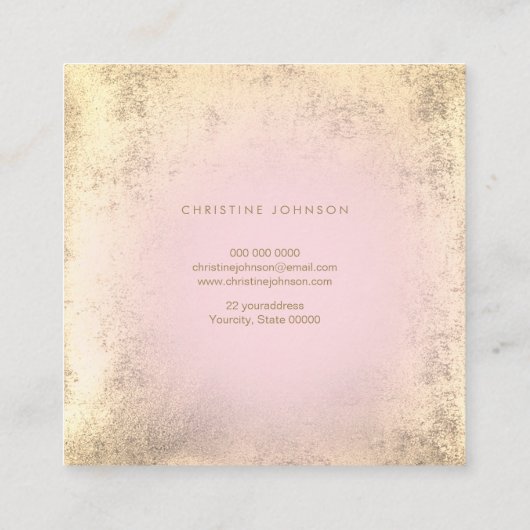 IMITAT Goldfolie-Königin auf Rosa Quadratische Visitenkarte (Rückseite)