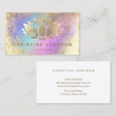 Imitat Goldfolie Lotus auf lila Türkis Visitenkarte (Vorne/Hinten)