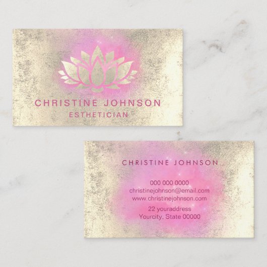 Imitat Goldfolie Lotus Design Visitenkarte (Vorne/Hinten)