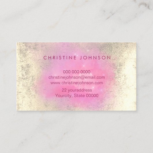 Imitat Goldfolie Lotus Design Visitenkarte (Rückseite)