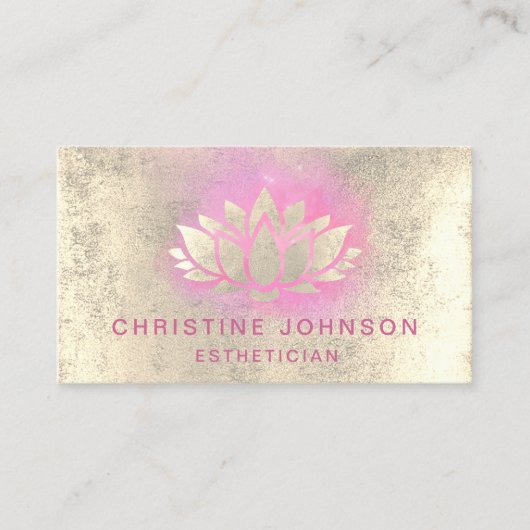 Imitat Goldfolie Lotus Design Visitenkarte (Vorderseite)